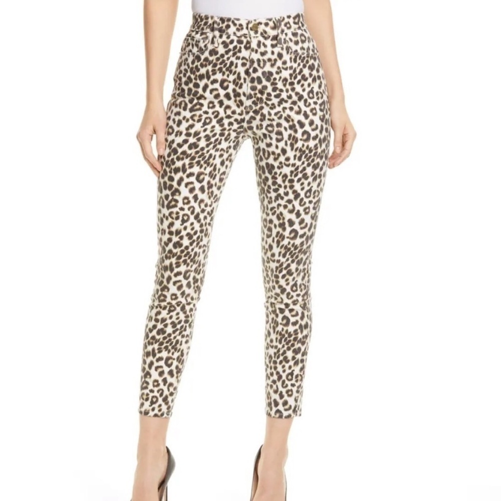 Frame Denim | Women’s Leopard Print Ali High Rise Cigarette Jeans Size 29